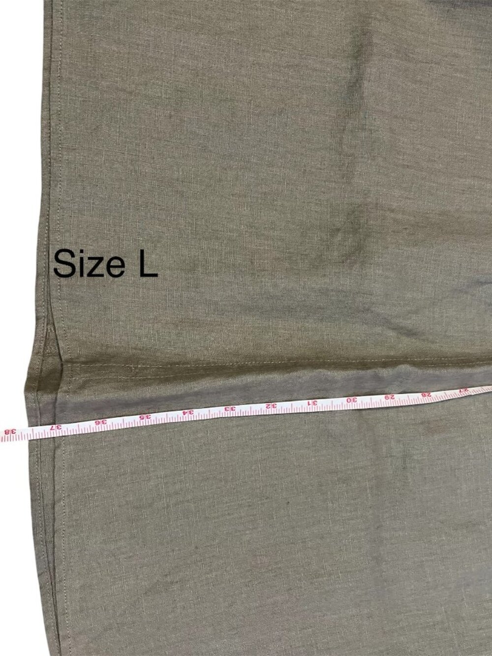 Zara ZW Collection 100% Linen Midi Skirt Mink A-Line Hidden Zip NWT Large Summer - Picture 6 of 6